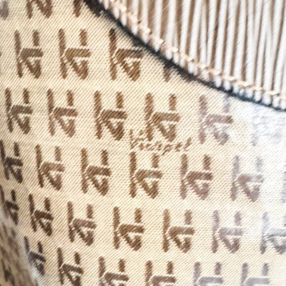 Vintage Harpel Florance Monogram Print Fold Over Clutch to Shopper Bag - Picture 8 of 10